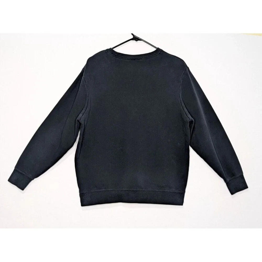 Nike Sweater Womens Small Black Logo Glam Dunk Gold Chain Necklace Sweatshirt